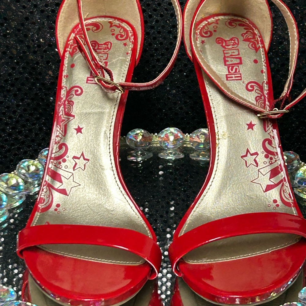 Brash Red Patent Leather Strappy Heels by Splash Size 6 1/2